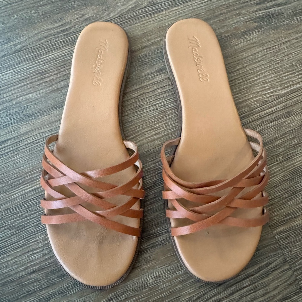 Madewell Leather Strappy Slide Sandals
